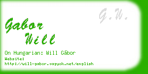 gabor will business card